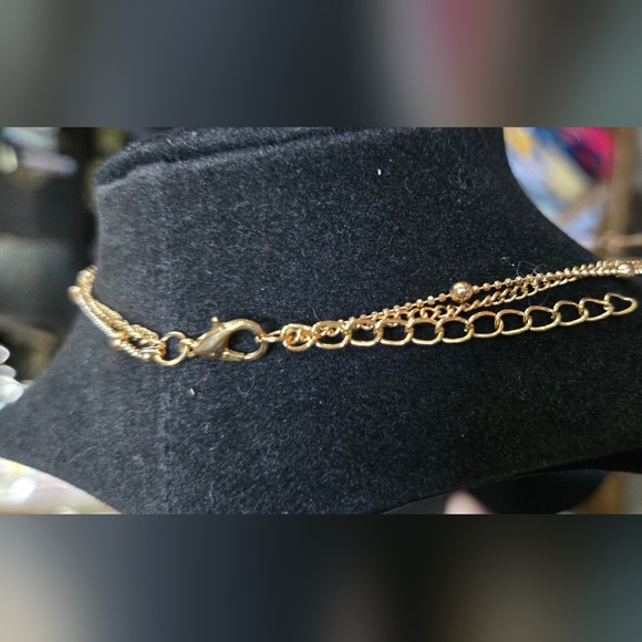 Rose Quartz Natural Beveled Pendant Gold Layered Necklace 8"/16" - Picture 6 of 6